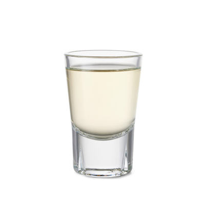 Set of six Rosendahl Grand Cru shot glasses with clear glass and sleek design, perfect for serving small beverages.