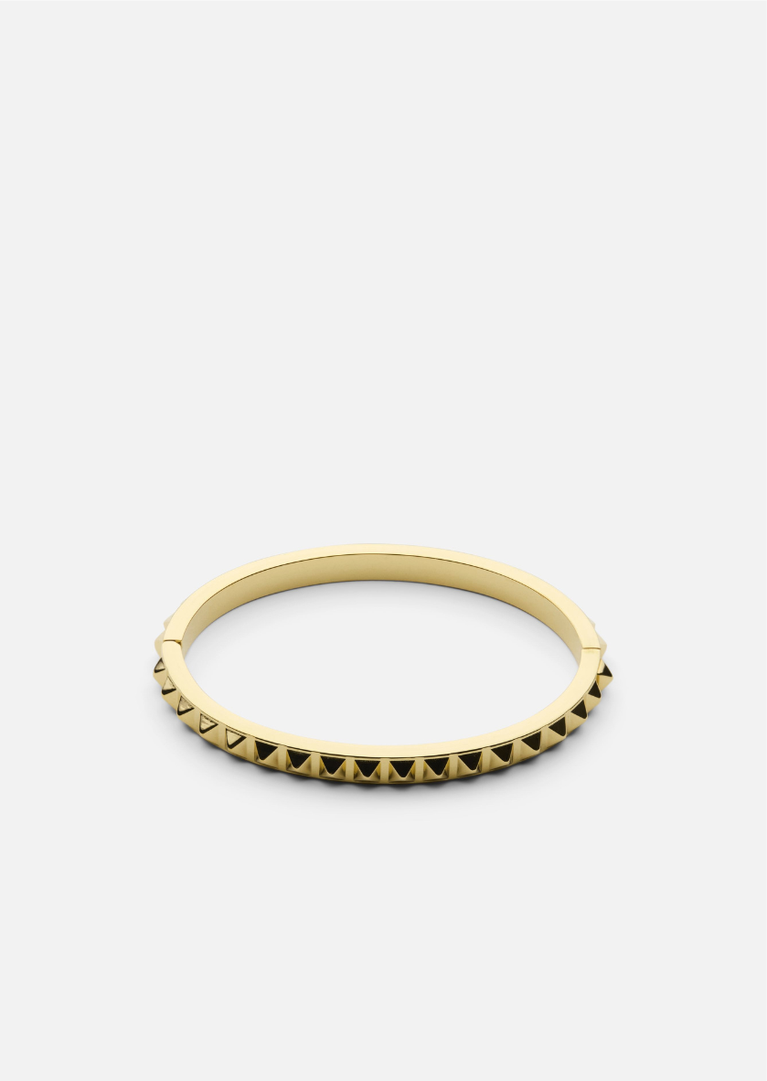 Gold plated Rivets Bangle by Skultuna, stylish accessories featuring a sleek design and rivet accents on a polished gold finish.