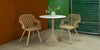30-inch Bend Goods Bistro Table with metal frame and wooden top, stylish and modern for dining or casual use.