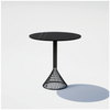 Black 30-inch Bend Goods Bistro Table with modern design and sleek metal frame, perfect for small dining or outdoor spaces.