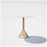30-inch tan Bistro Table by Bend Goods with a round metal top and sleek modern design, perfect for small dining or outdoor spaces.