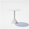 White 30-inch Bend Goods Bistro Table with sleek metal frame and round tabletop, ideal for small dining or outdoor spaces.