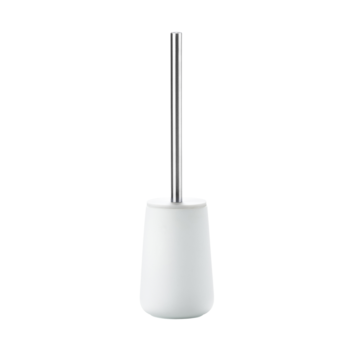 Nova Toilet Brush by Zone Denmark, sleek bathroom accessory with white handle and brush, designed for cleaning toilets.