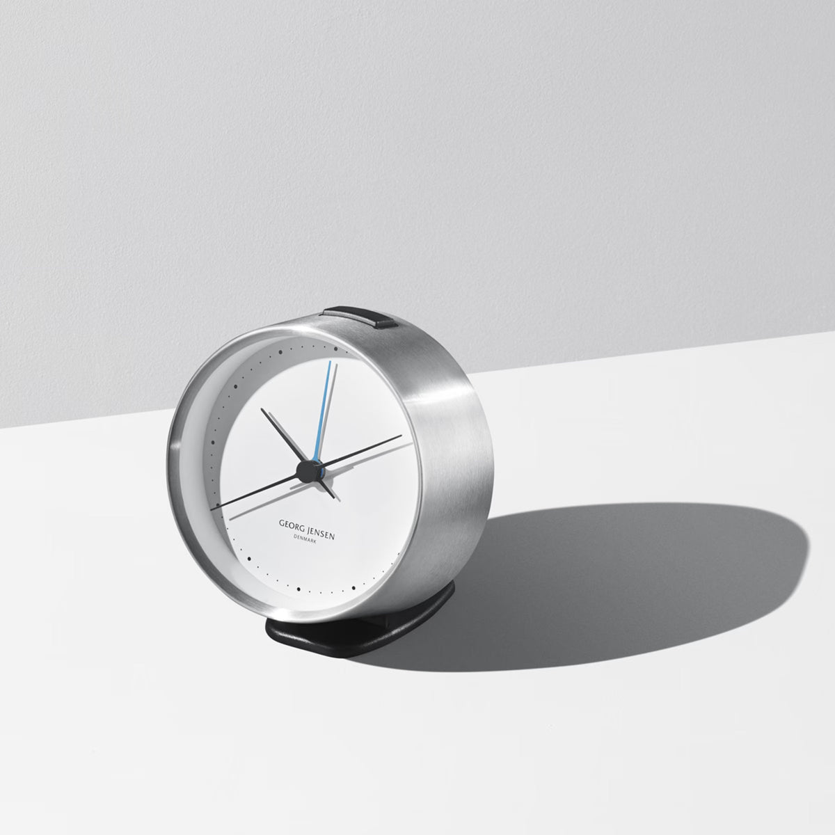 Koppel Clock w. Alarm and Holder, 10cm by Georg Jensen