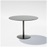 Round black pedestal cafe table by Bend Goods, featuring a sleek modern design and sturdy base for indoor or outdoor use.