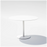 Round Bend Goods pedestal cafe table with sleek metal base and wooden tabletop, ideal for small dining or cafe spaces.