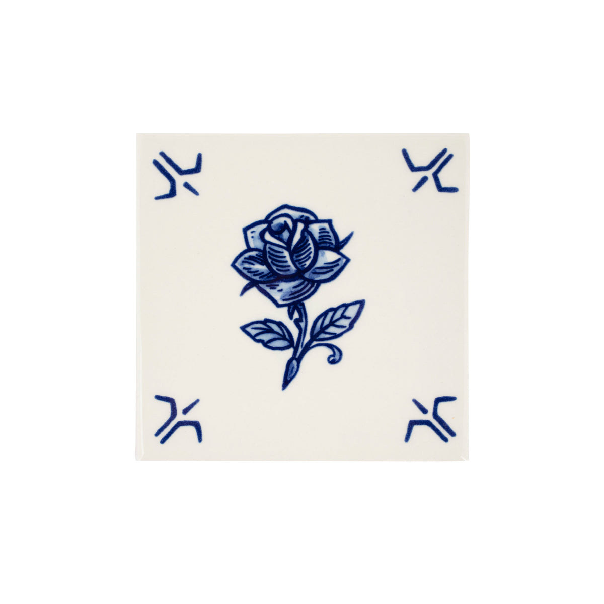 Rose Tile - Schiffmacher Royal Blue Tattoo by Royal Delft