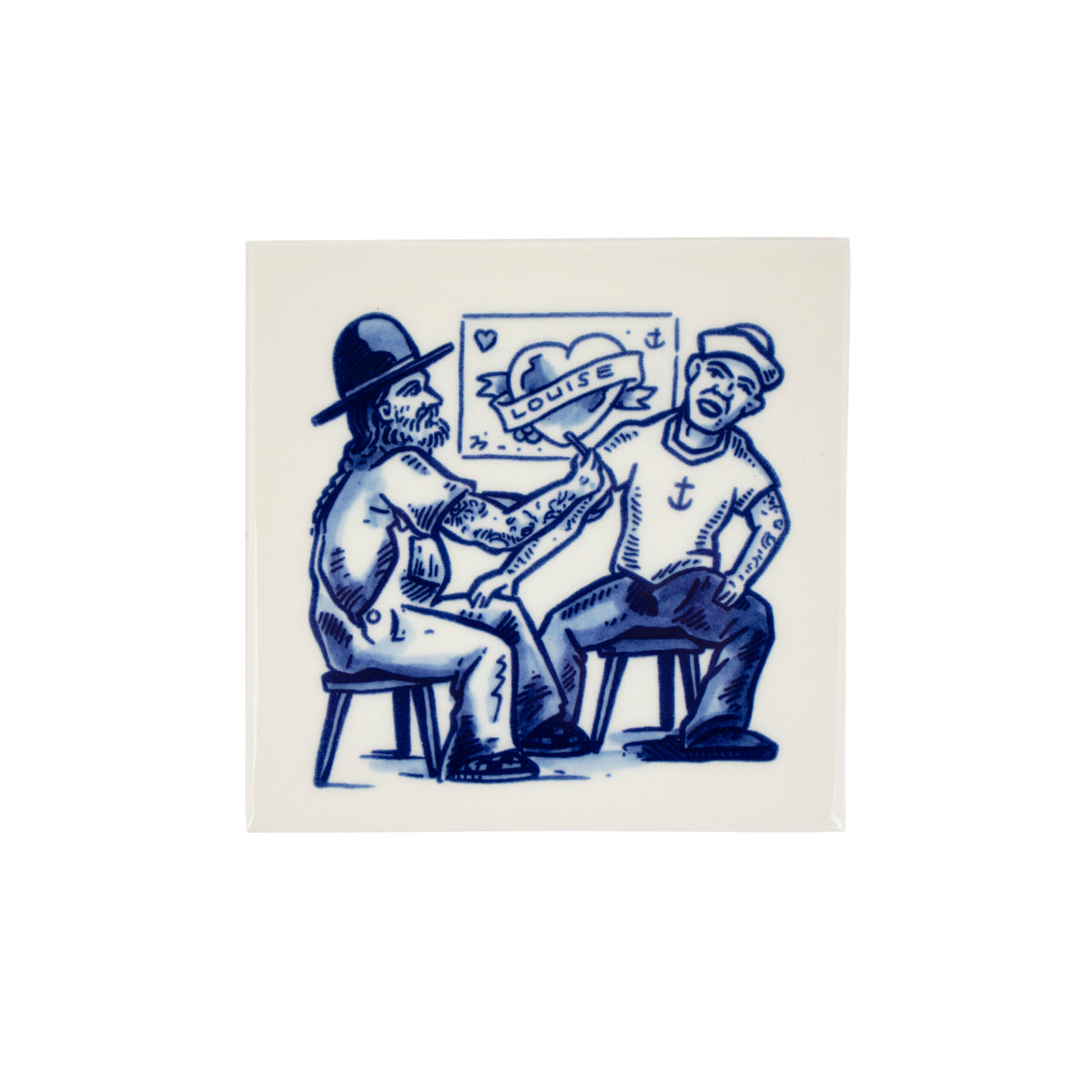 Tattoo Shop Tile - Schiffmacher Royal Blue Tattoo by Royal Delft