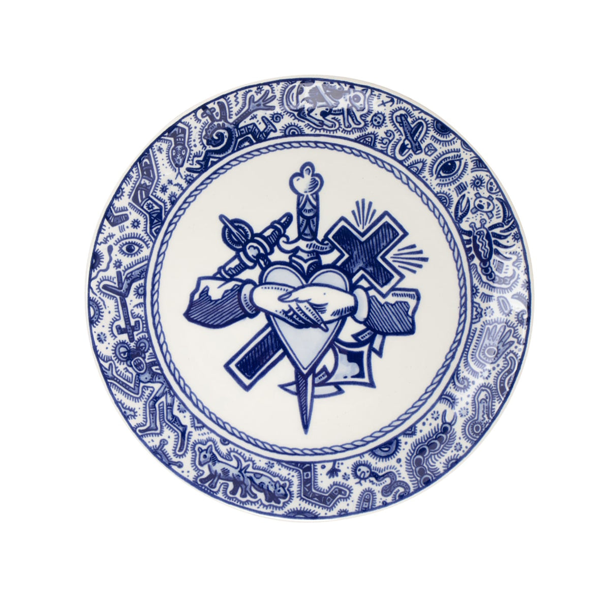 Faith, Hope & Love Plate - Schiffmacher Royal Blue Tattoo by Royal Delft