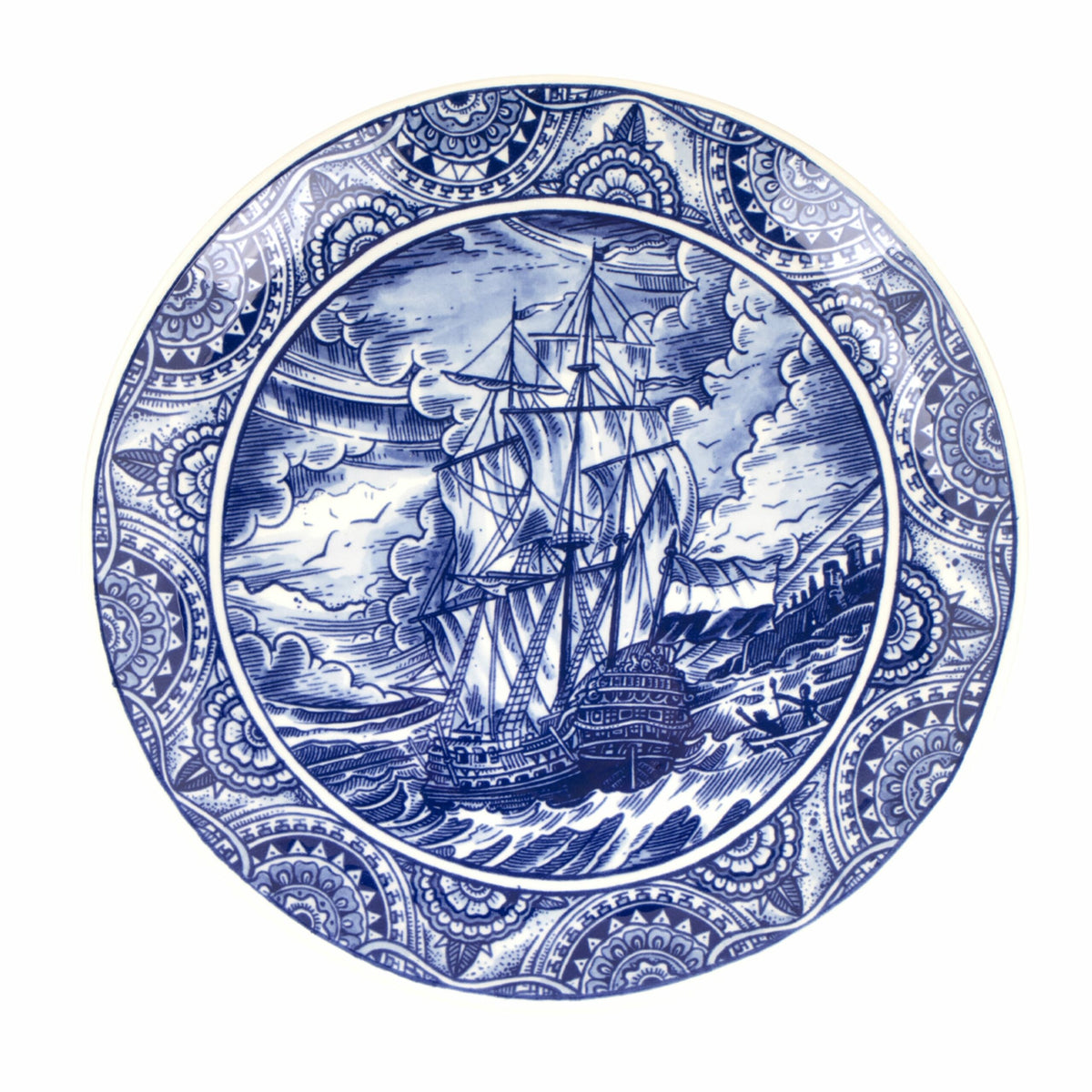 Easter Island Plate - Schiffmacher Royal Blue Tattoo by Royal Delft
