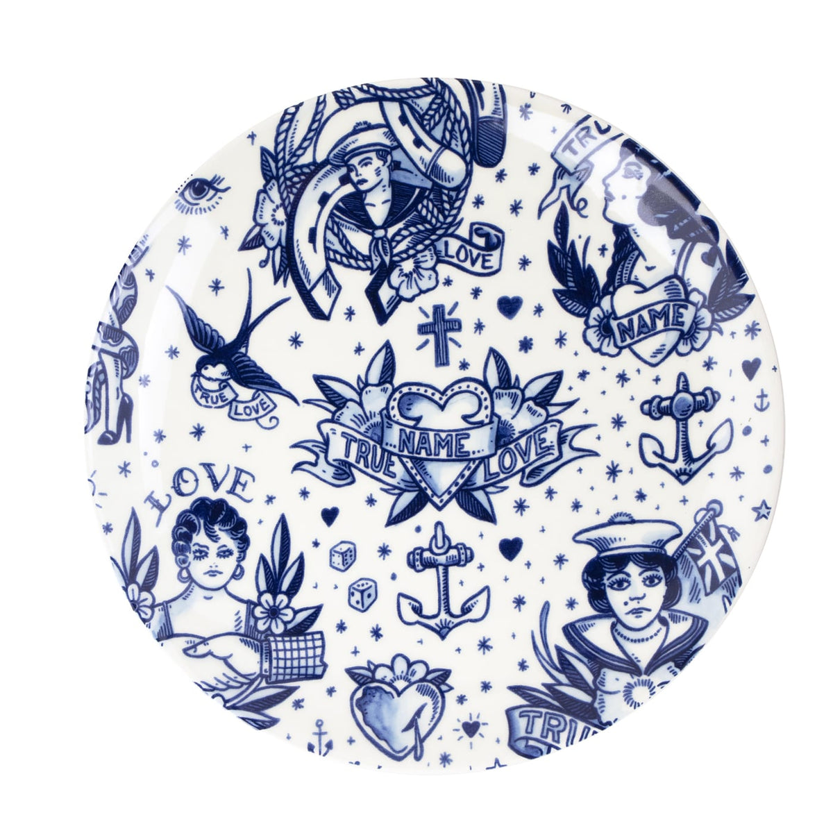 Love Plate - Schiffmacher Royal Blue Tattoo by Royal Delft