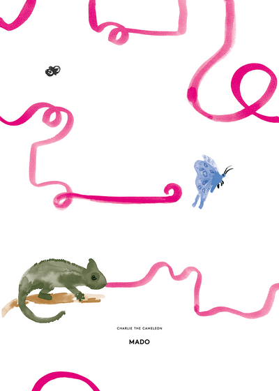 Charlie the Chameleon accessory by Paper Collective featuring a colorful chameleon design on a natural background.