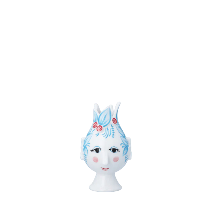 Titania Candle Holder, Light Blue, H: 4.5" by Bjørn Wiinblad