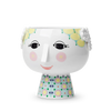 Eva flowerpot by Bjørn Wiinblad, decorative ceramic accessory featuring vibrant floral design and artistic craftsmanship.
