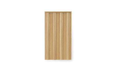 Rib Wall Cabinet by Normann Copenhagen in oak wood, modern storage unit with ribbed design for wall mounting.
