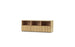 Rib Sideboard Low Hybrid by Normann Copenhagen in oak wood, showcasing its sleek storage design with ribbed drawer fronts.