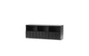 Rib Sideboard Low Hybrid storage cabinet in soft black by Normann Copenhagen, featuring ribbed textured doors and sleek design.