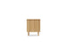 Rib Bedside Table by Normann Copenhagen in oak with ribbed design, modern wooden table for bedroom or living space.