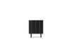 Rib Bedside Table by Normann Copenhagen in soft black with ribbed texture, modern compact table for bedroom or living space