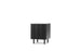 Rib Bedside Table by Normann Copenhagen in soft black with ribbed design, modern bedroom furniture table.