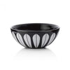 Arne Clausen Black Ceramic Bowl with White Lotus Pattern by Lucie Kaas