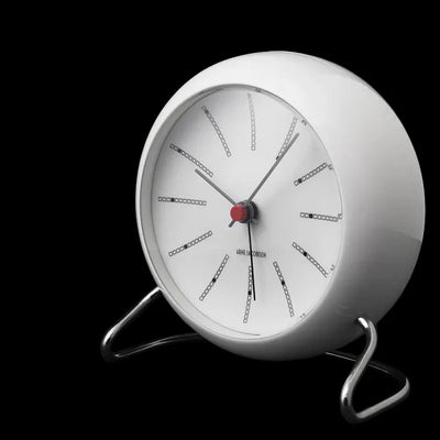 Arne Jacobsen Bankers Table Clock, modern accessories with sleek design, featuring a round face and minimalist style for desk decor.