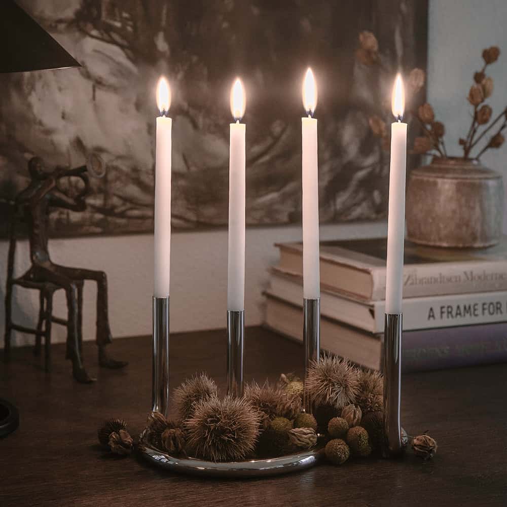 Bougeoir Gemini et bougies coniques danoises par Architectmade