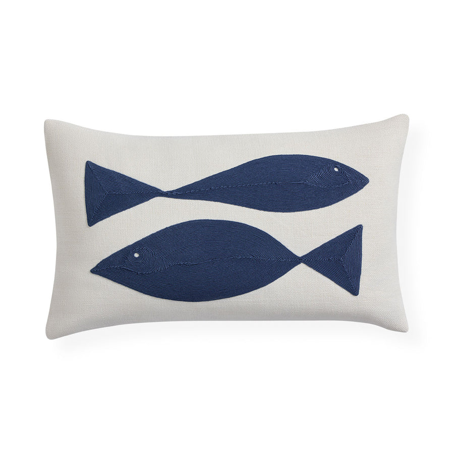 Biarritz Fish Pillow - Blue by Jonathan Adler