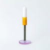 Dual Colour Tall Glass Candle Holder by Block Design