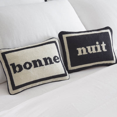 Bonne Nuit Needlepoint Pillow Set by Jonathan Adler