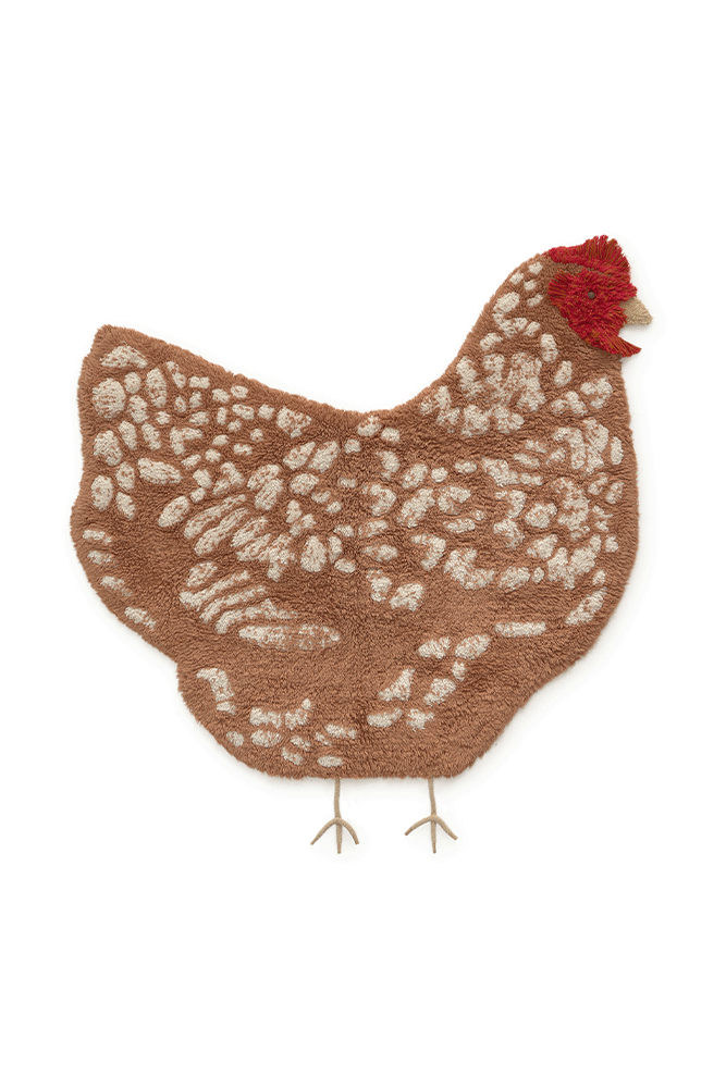 Chicken Washable Animal Rug by Lorena Canals