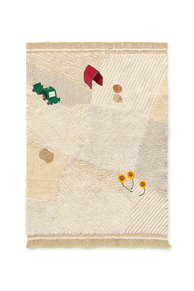 Farm Fields Washable Play Rug by Lorena Canals