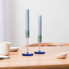 Dual Colour Tall Glass Candle Holder by Block Design