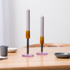 Dual Colour Tall Glass Candle Holder by Block Design