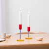 Dual Colour Tall Glass Candle Holder by Block Design