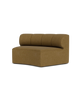 A eave Seamline Modular sofa by Audo Copenhagen featuring a sleek, concave seating module with modern design and neutral upholstery.