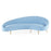 Ether curved sofa by Jonathan Adler in Cirrus Sky fabric, showcasing its stylish, modern seating design with plush cushions.