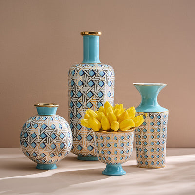 Basketweave Round Vase by Jonathan Adler