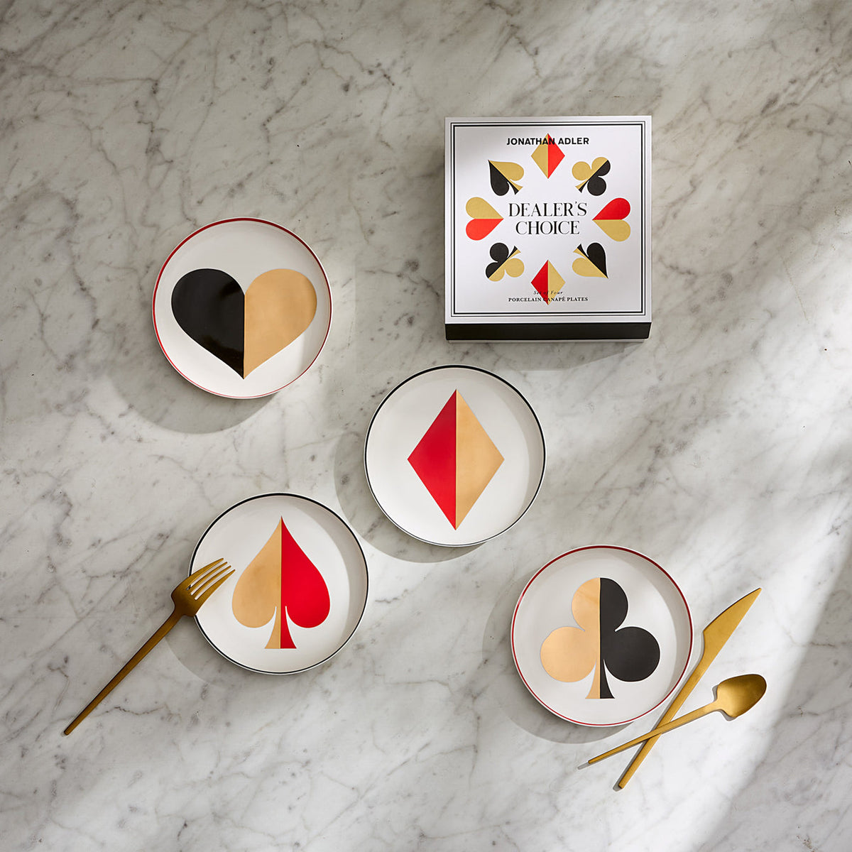 Dealer's Choice Canapé Plate Set by Jonathan Adler