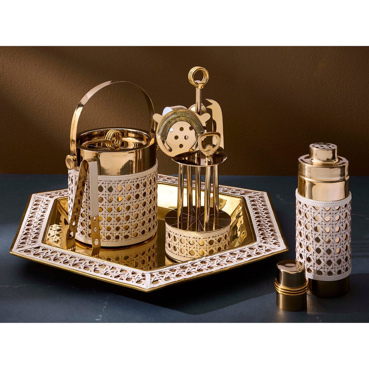 Basketweave Cocktail Shaker by Jonathan Adler