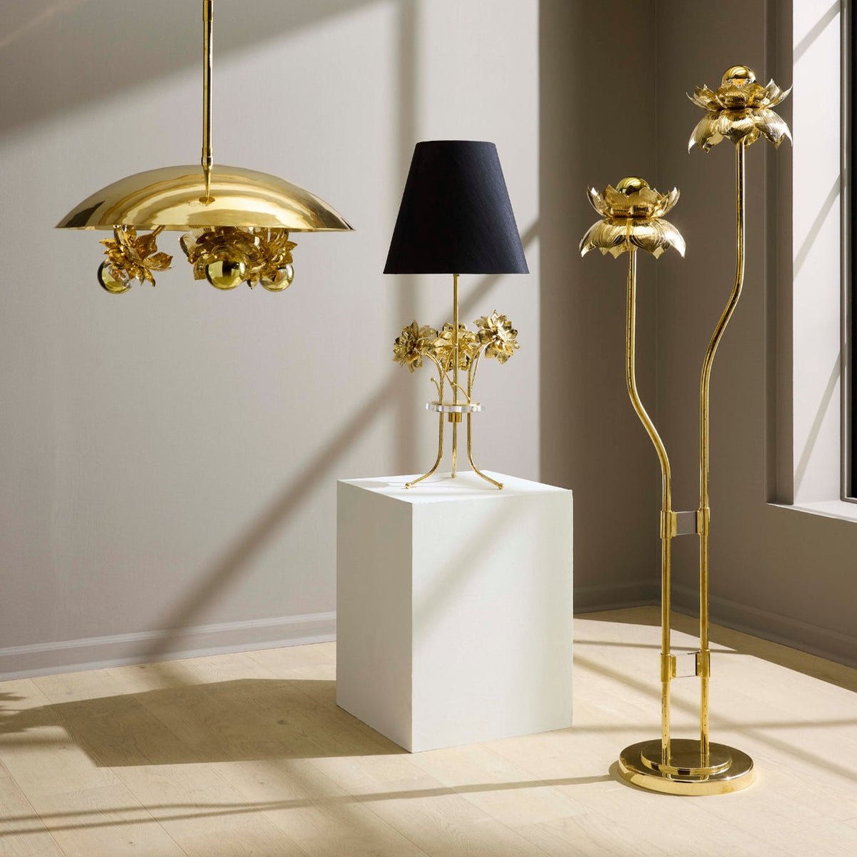 Brass Flower Pendant by Jonathan Adler