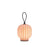 Blue Filigrana Light table lamp by Established and Sons with delicate cane design, displayed on a white background.