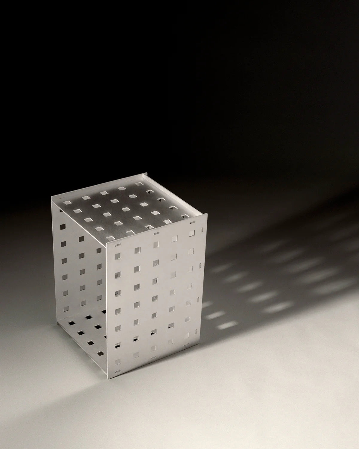 Rivet Box Table | Perforated Aluminum by Frama