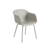 Fiber outdoor armchair by Muuto, grey seating with a modern, minimalist design, suitable for outdoor patio or garden use.