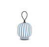 Blue Filigrana Light table lantern by Established and Sons, showcasing intricate cane pattern on a white background.