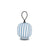 Blue Filigrana Light table lantern by Established and Sons, showcasing intricate cane pattern on a white background.
