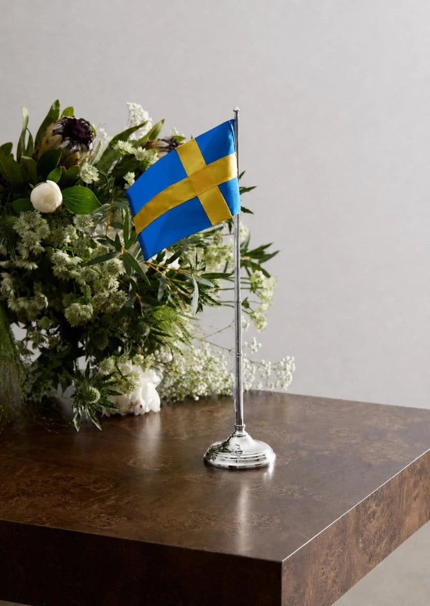 Silver Skultuna Flagpole Classic accessory with a sleek, modern design, ideal for decorative or functional flag display.
