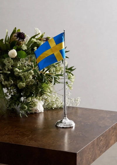 Silver Skultuna Flagpole Classic accessory with a sleek, modern design, ideal for decorative or functional flag display.