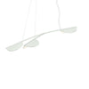 Almendra Organic suspension lamp by Flos, white modern lighting fixture with organic-shaped shade, hanging from ceiling.