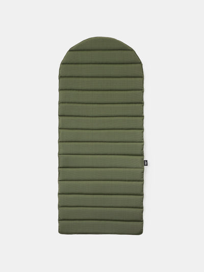 Tom Dixon Groove full seat cushion in dark gray, showcasing its textured, modern design for comfortable seating.